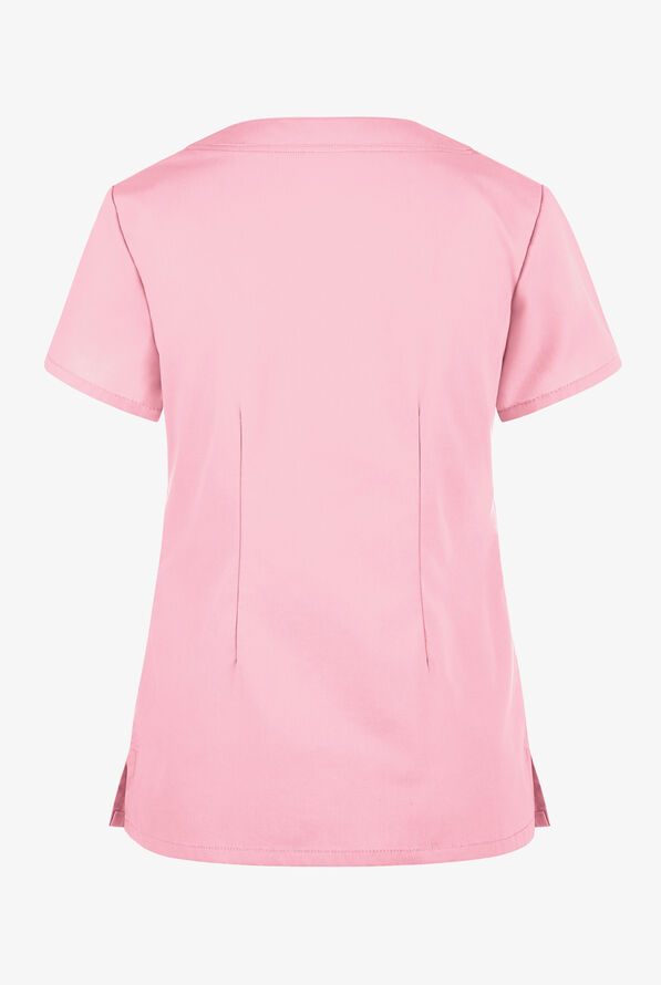 Butter-Soft Core Women's 4-Pocket Scallop Neck Scrub Top - Blush - 2