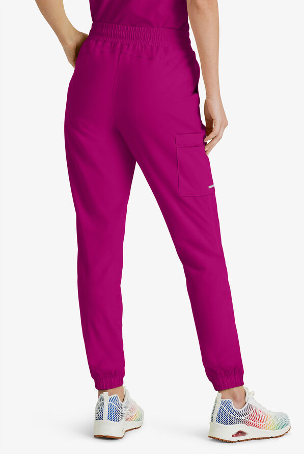 Skechers by Barco Theory Women's 4-Pocket STRETCH Cargo Jogger Scrub Pants - Autumn Berry - 2