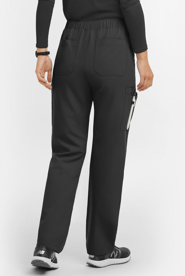 MOVEMENT by Butter-Soft Rigel Women's 9-Pocket Interior Drawstring STRETCH Scrub Pants - Black - 2