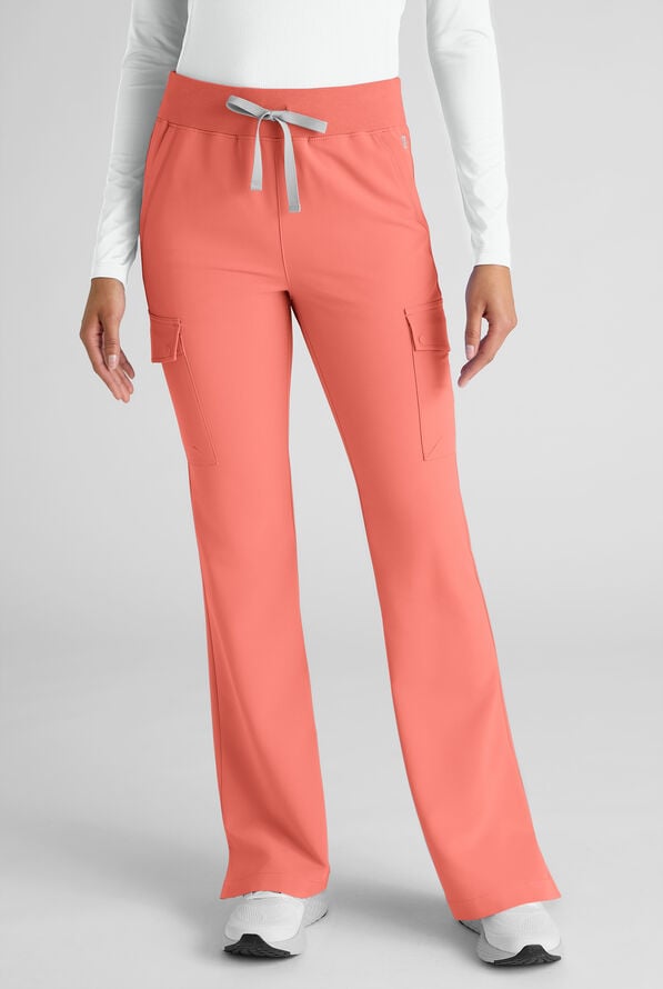 Pantal&oacute;n m&eacute;dico ReSurge Avon estilo cargo con piernas acampanadas y 7 bolsillos para mujer - Chilled Guava - 1