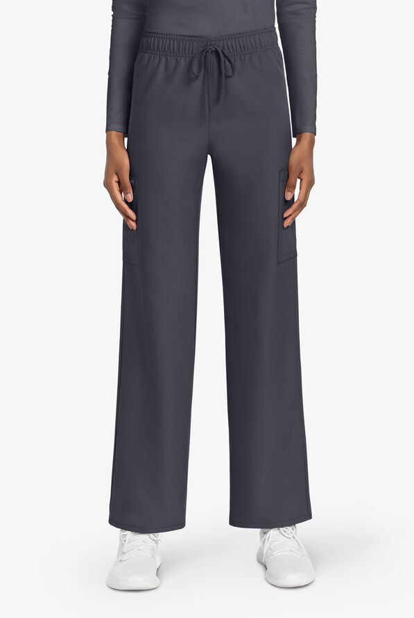 Cherokee Workwear Originals Ultra Unisex 3-Pocket Drawstring Straight Leg Scrub Pants - Pewter - 2