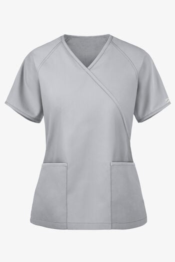 Blusa médica unicolor Butter-Soft Core by UA™ estilo cruzado con 2 bolsillos para mujer