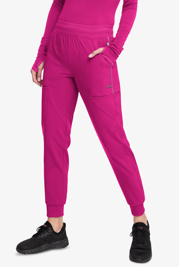 Infinity Women's 6-Pocket STRETCH Cargo Jogger Scrub Pants - Future Fuchsia - 1