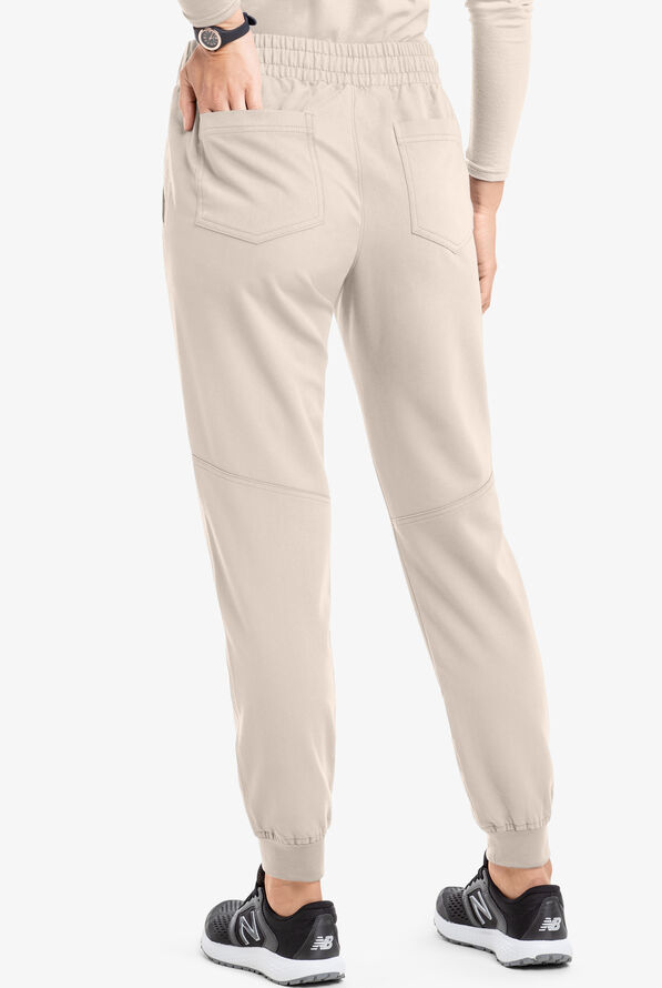 MOVEMENT by Butter-Soft Vega Women's 5-Pocket Flat Front Jogger STRETCH Scrub Pants - Tall - Khaki Shale - 4