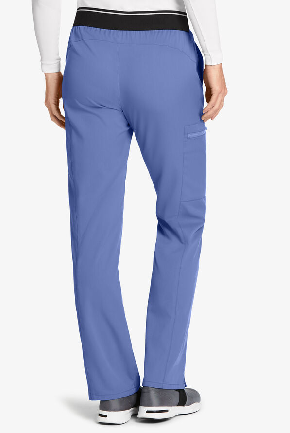 Grey's Anatomy by Barco Spandex STRETCH Kim Women's 3-Pocket Cargo Scrub Pants - Tall - Ceil Blue - 2