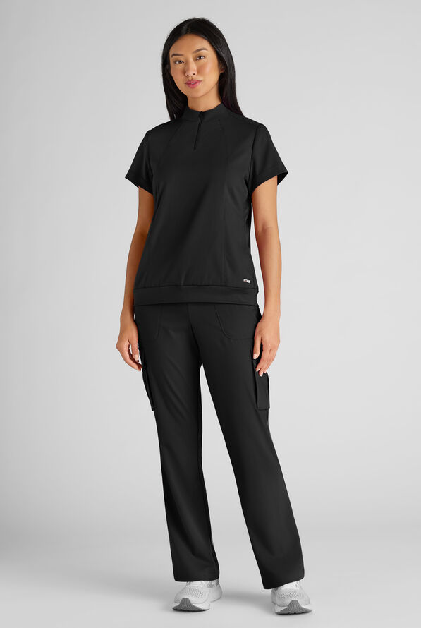 Grey's Anatomy by Barco Emerge Parker Women's 4-Pocket STRETCH Fit & Flare Scrub Pants - Black - 7