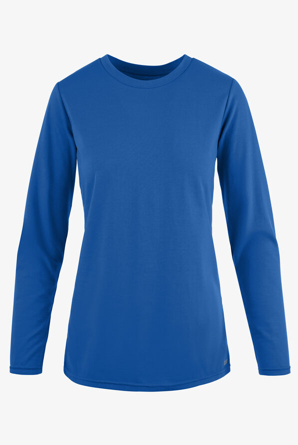 Butter-Soft Originals Women's STRETCH Cotton-Rich Long Sleeve Crew Neck Knit Underscrub - Royal - 1