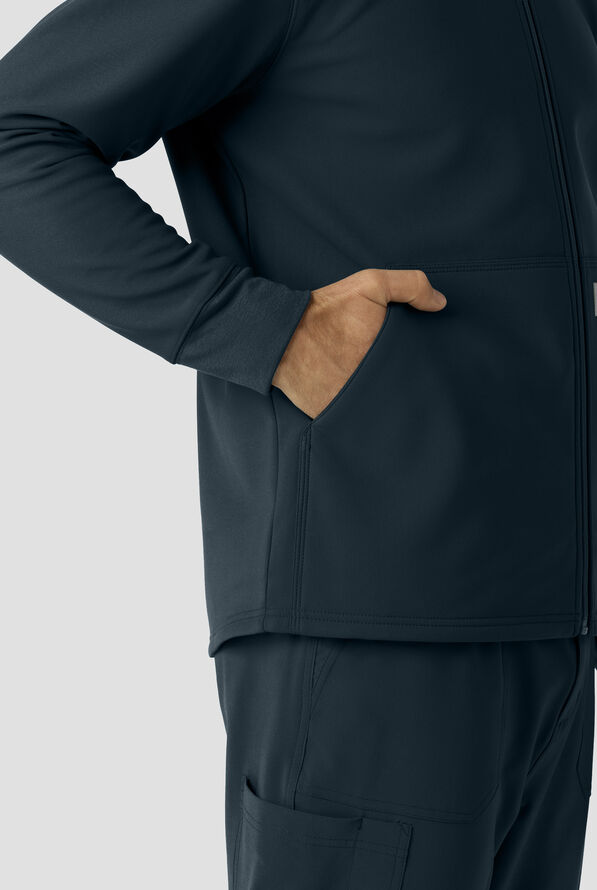 Carhartt Force Rugged Men's 3-Pocket Bonded Fleece Utility Zip Front Hoodie Scrub Jacket - Navy - 5