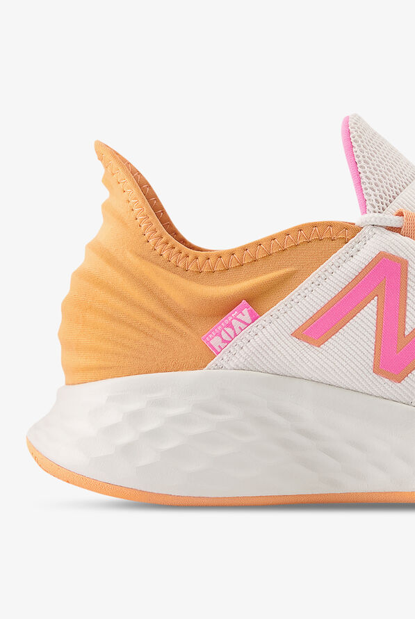 New Balance Women's Fresh Foam Roav Nimbus Cloud/Peach Glaze Athletic Lace Up Nursing Shoes - null - 4
