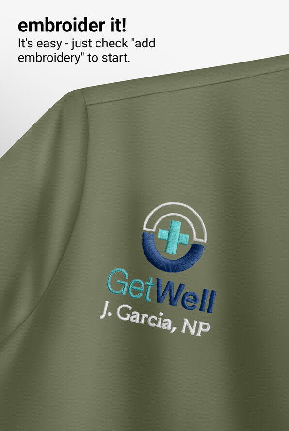 HH Works by Healing Hands Monica Women's 4-Pocket STRETCH V-Neck Scrub Top - Olive - 5