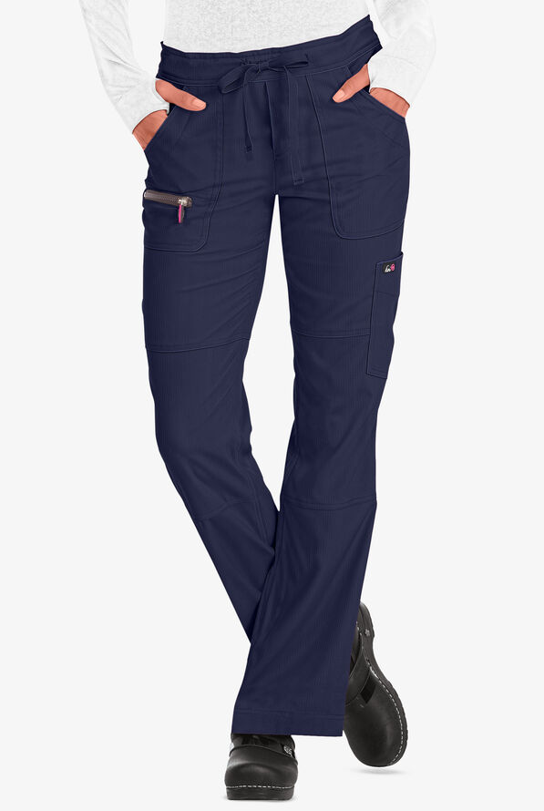 koi Lite™ Peace Women's 6-Pocket Drawstring Scrub Pants - Tall - Navy - 1