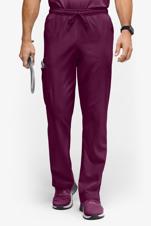 Advantage STRETCH Men's 6-Pocket Cargo Scrub Pants - Wine - 1
