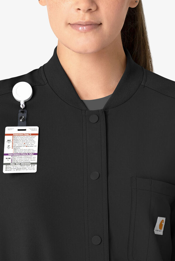 Carhartt Cross-Flex Women's 4-Pocket STRETCH Scrub Jacket - Black - 3