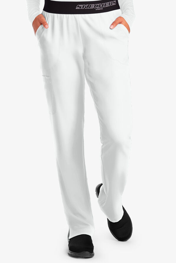Pantalón médico Skechers Vitality estilo cargo con 3 bolsillos para mujer  - White - 1