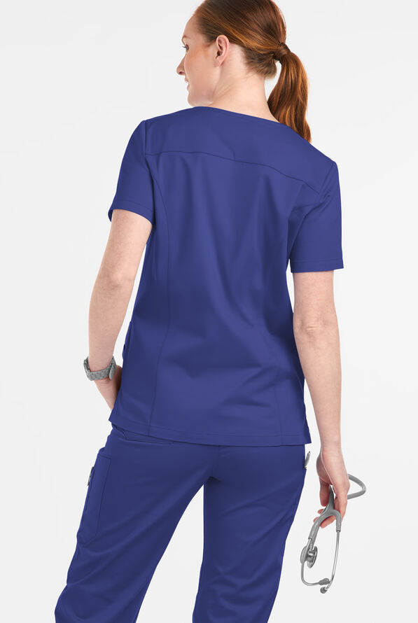 Blusa m&eacute;dica UA Butter-Soft STRETCH Crystal Bling con 6 bolsillos para mujer - Galaxy - 3