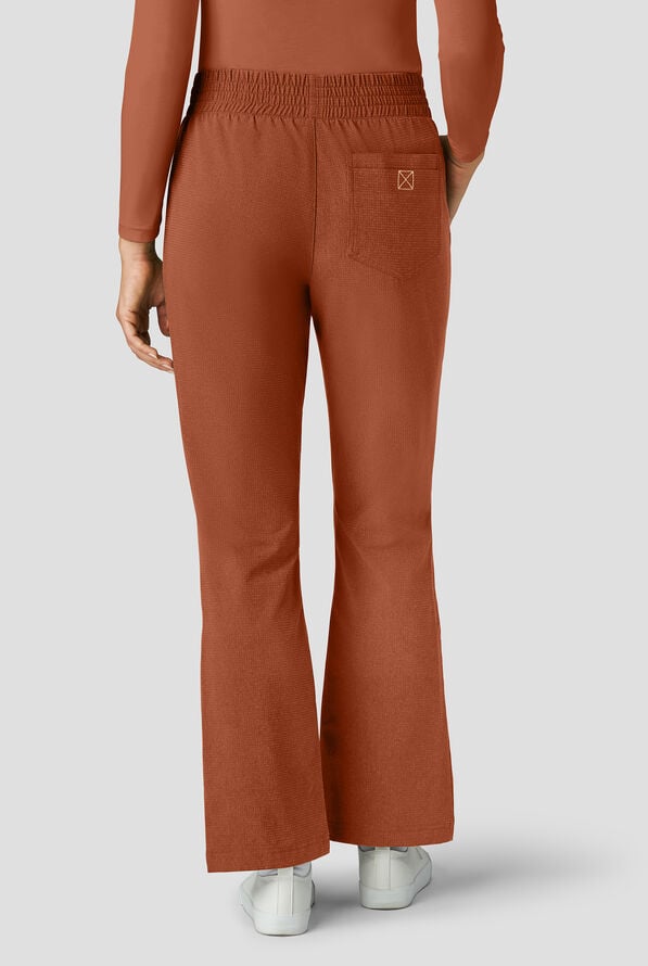 koi Solis Rory Women's 6-Pocket STRETCH High-Rise Boot-cut Scrub Pants - Dark Copper - 3