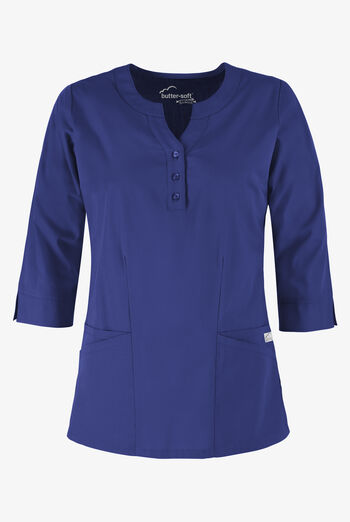 Butter-Soft STRETCH Women's 4-Pocket 3/4" Sleeve Round Neck Scrub Top
