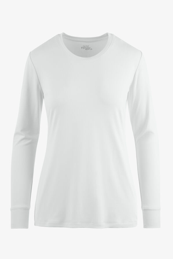 Infinity Women's STRETCH Long Sleeve Knit Underscrub - White - 1