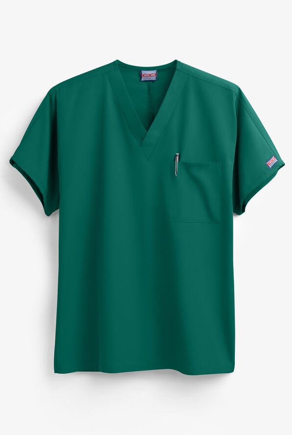 Cherokee Workwear Unisex 1-Pocket V-Neck Scrub Top - Hunter - 1