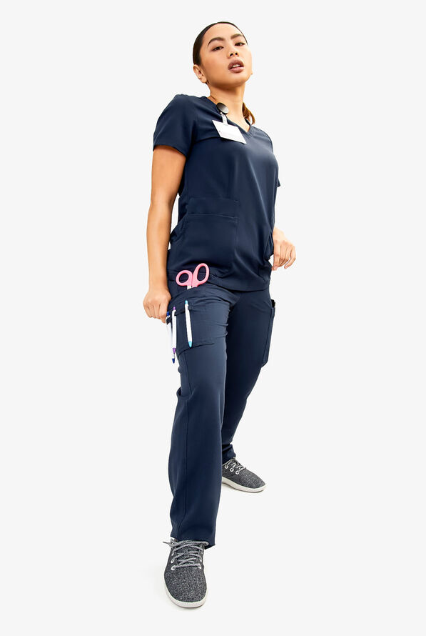 Pantal&oacute;n m&eacute;dico Keswi con cord&oacute;n interior y 9 bolsillos para mujer - Navy - 2