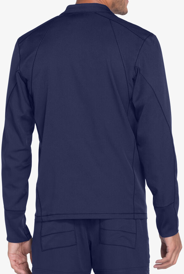 Dickies Dynamix Men's 3-Pocket STRETCH Zip Front Scrub Jacket - Navy - 3