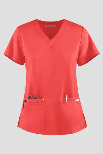 Easy STRETCH Lina Mitered Women's 4-Pocket V-Neck Scrub Top