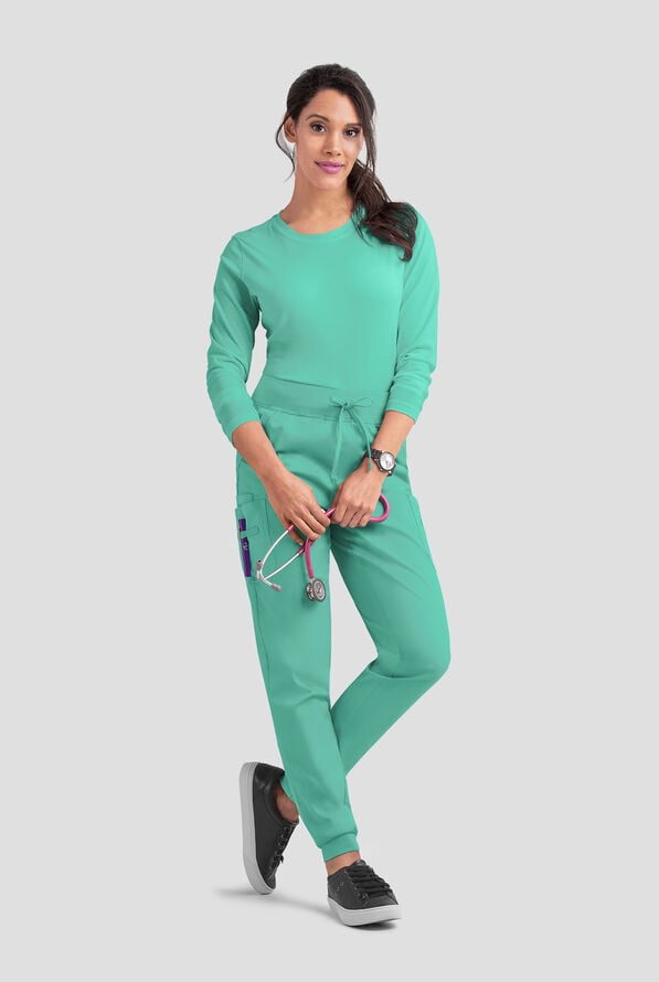 Butter-Soft STRETCH Women's 5-Pocket Cargo Jogger Scrub Pants - Alpine - 3