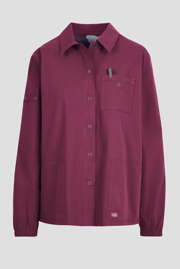 Dickies Forge Women's 3-Pocket Snap Front Scrub Jacket - Wine - 1