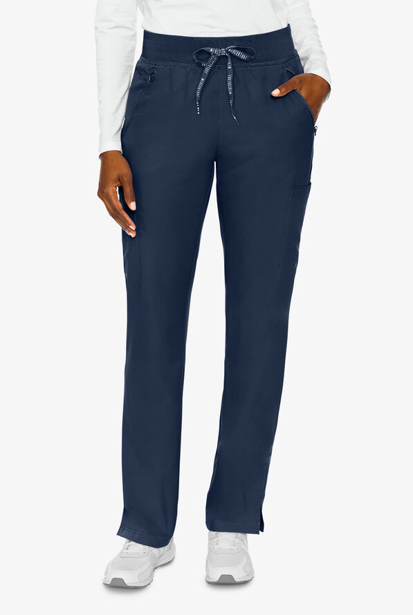 Med Couture Insight Women's 4-Pocket Zipper Cargo Pocket Scrub Pants - Navy - 1