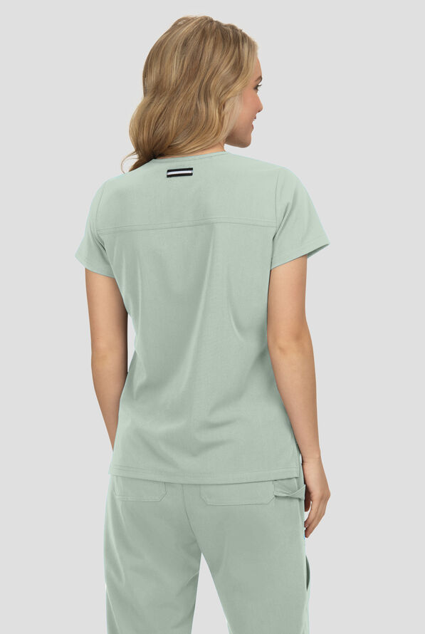 Blusa m&eacute;dica Koi Next Gen Hustle and Hear con cuello en V y 3 bolsillos para mujer - Sage - 4