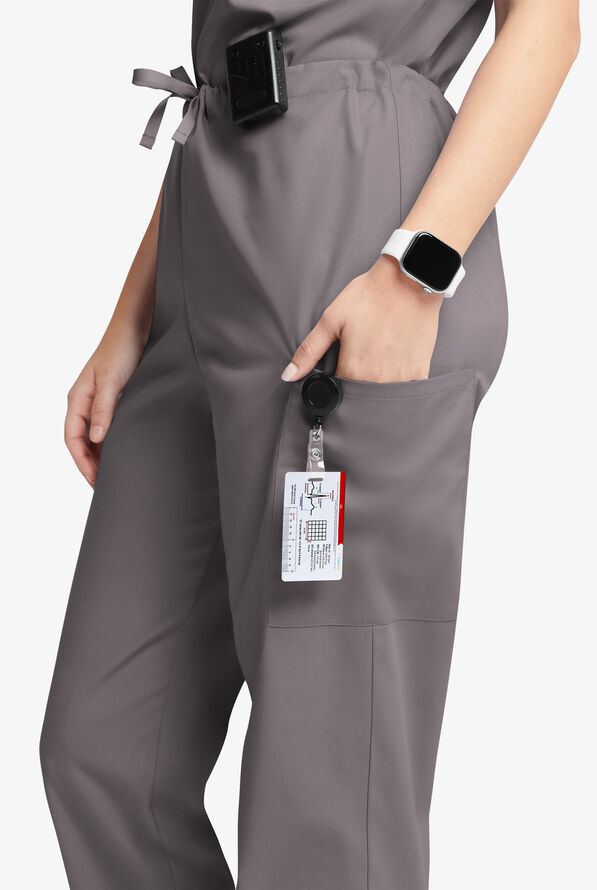 Pantalón médico unisex Butter-Soft Originals con piernas rectas holgadas y 4 bolsillos - Grey Stone - 2