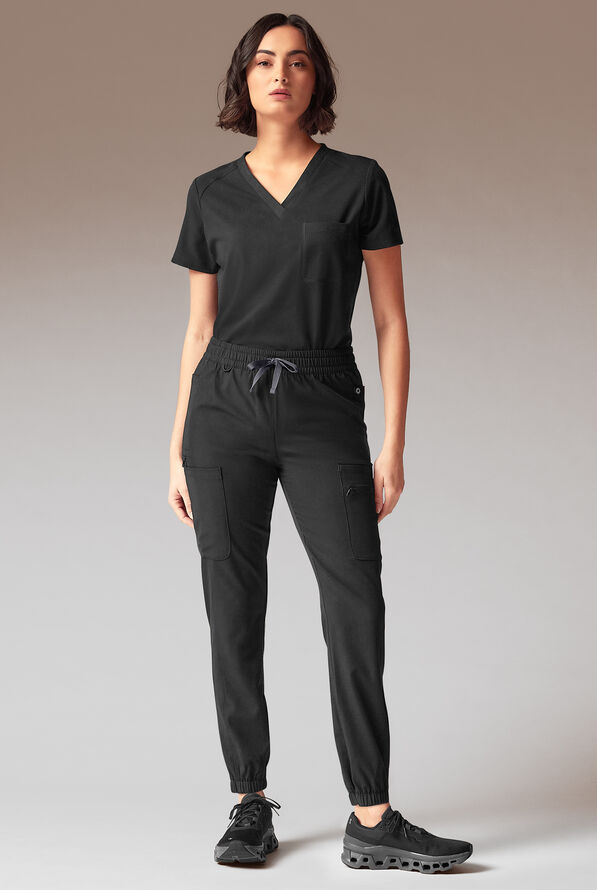 Hypothesis Cache Women’s 6-Pocket Jogger Scrub Pant - Jet Black - 3