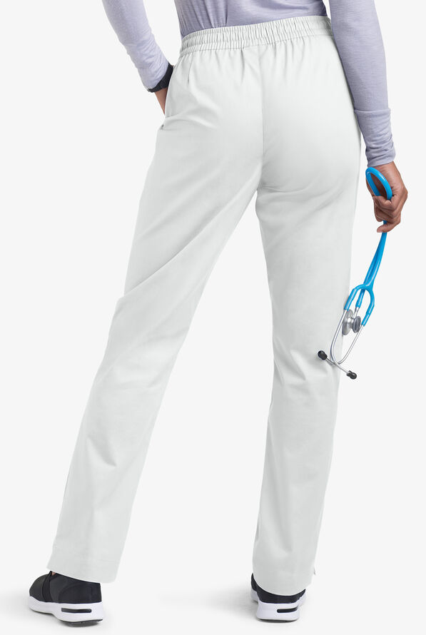 Pantalón médico UA Butter-Soft STRETCH con cintura elastizada con cordón ajustable y 3 bolsillos para mujer - White - 2