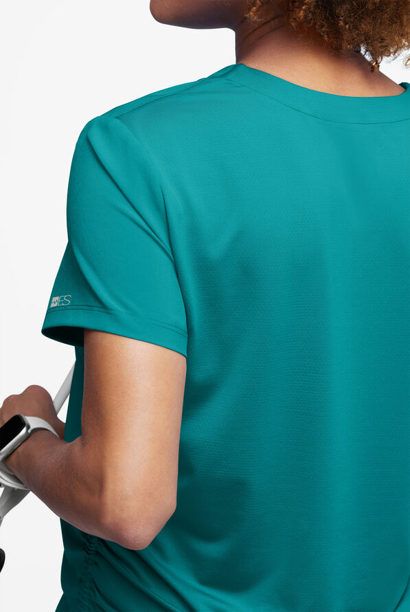 Easy STRETCH Tori Women's Cooling Knit Back Maternity Scrub Top - Teal - 4