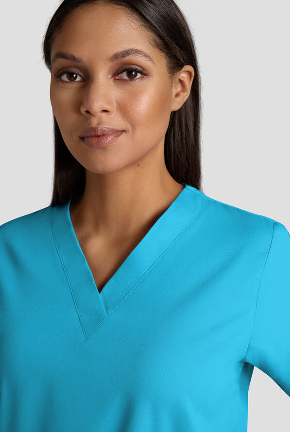 Strictly Scrubs Women's 4-Pocket Scrub Set - Turquoise - 3