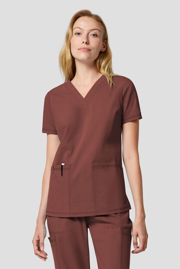 Dickies Forge Women's 2-Pocket V-Neck Scrub Top - Terrain - 3