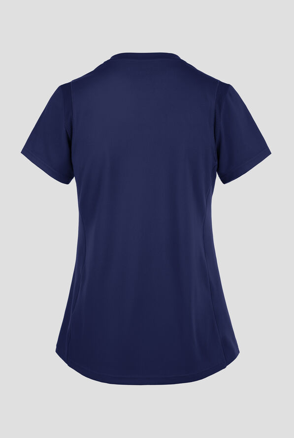 Wink Renew Knit Women's 2-Pocket STRETCH Flex N Reach Panel V-Neck Scrub Top - Navy - 2