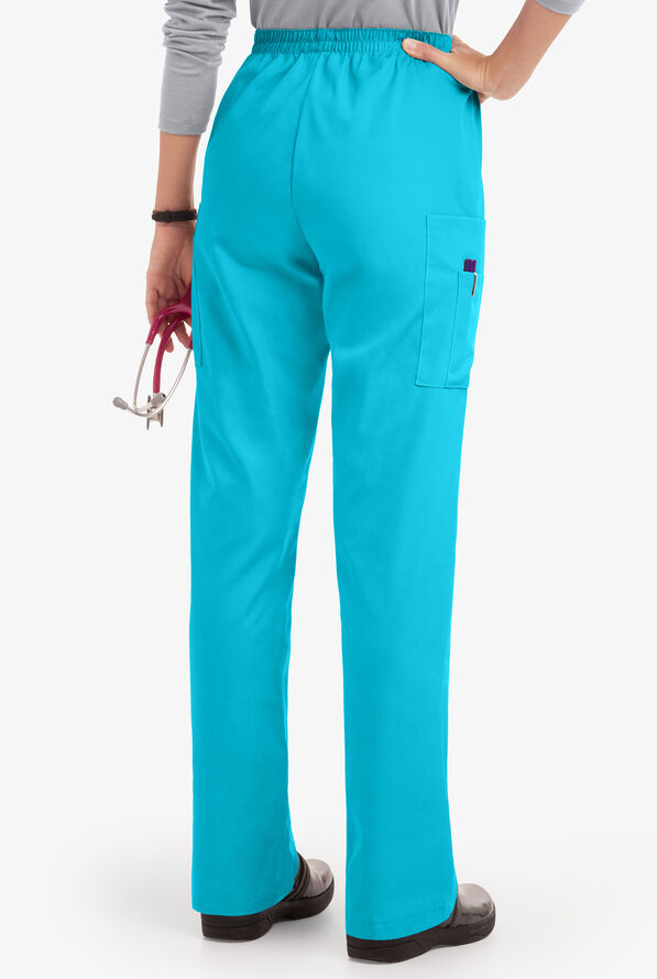 UA Best Buy Scrubs Women's 3-Pocket Elastic Waist Tapered Pants - Tall - Turquoise - 2