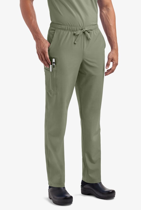 Easy STRETCH Morgan Unisex 5-Pocket Drawstring Scrub Pants - Olive Leaf - 2