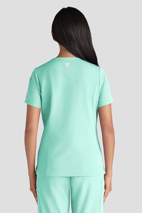 ReSurge Diamond Women's 3-Pocket V-Neck Tuck In / Wear Out Scrub Top - Jelly Mint - 2