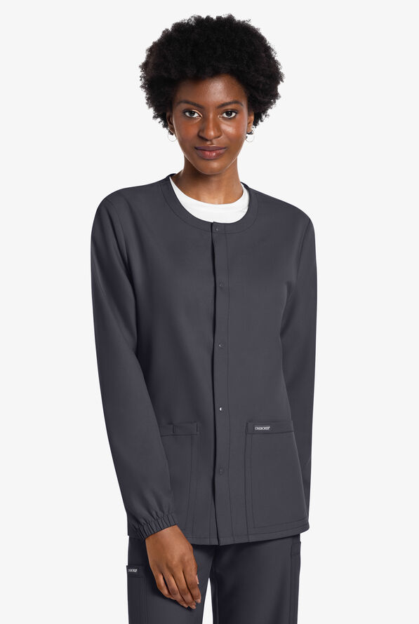 Chaqueta m&eacute;dica unisex Cherokee Workwear Originals Ultra con cremallera y 3 bolsillos - Pewter - 3