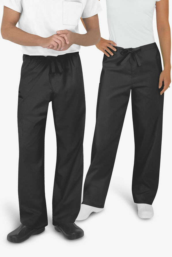 UA Best Buy Scrubs Unisex 3-Pocket Drawstring Pant - Black - 2
