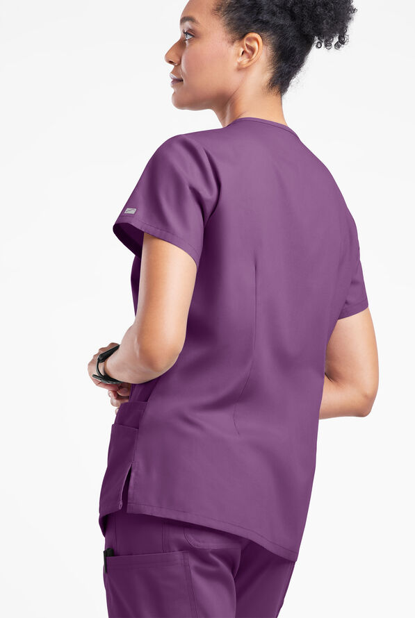 Butter-Soft Originals Women's 6-Pocket V-Neck Scrub Top - Eggplant - 3