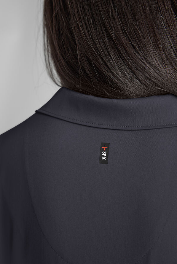 Grey's Anatomy by Barco Emerge Emery Women's 3-Pocket STRETCH Collar V-Neck Scrub Top - Steel Gray - 5