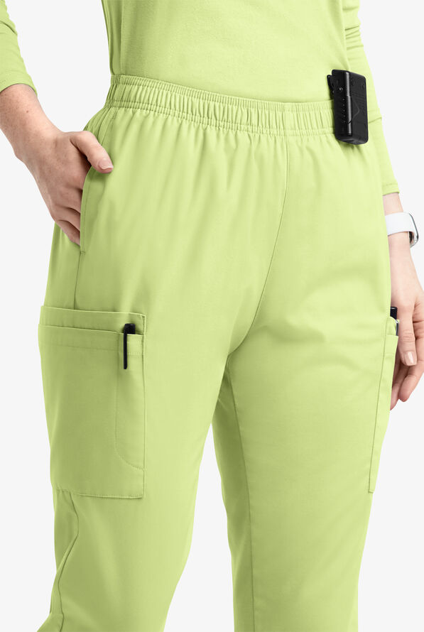 Butter-Soft Originals Women's 7-Pocket Tapered Jogger Cargo Scrub Pants - Cool Matcha - 2