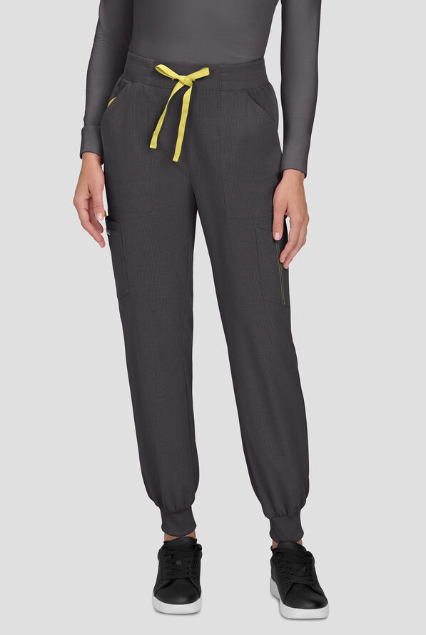 koi Solis Hettie Women's 7-Pocket STRETCH Jogger Cargo Scrub Pants - Charcoal - 1