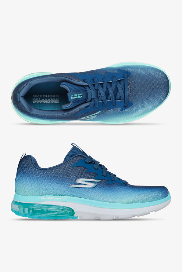 Skechers Performance Women's Go Walk Air 2.0 Quick Breeze Blue/Turquoise Athletic Lace Up Nursing Sh - null - 1