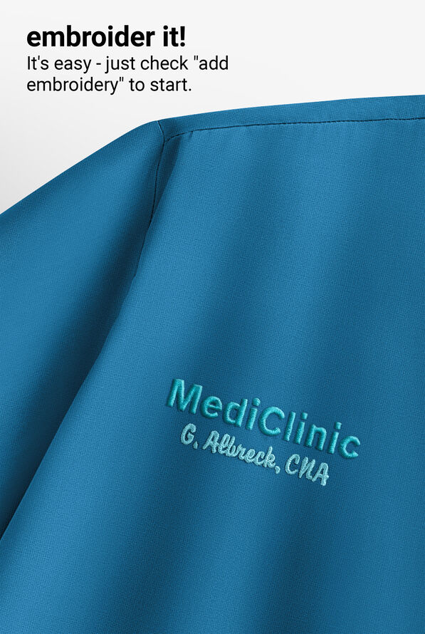 Blusa m&eacute;dica Butter-Soft STRETCH con cuello en V y 2 bolsillos para mujer - Blue Sapphire - 6