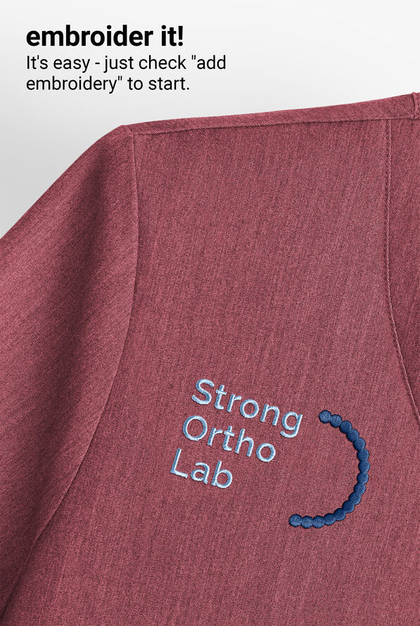 Cherokee Workwear Originals Ultra Women's 3-Pocket V-Neck Scrub Top - Heather Cranberry - 6