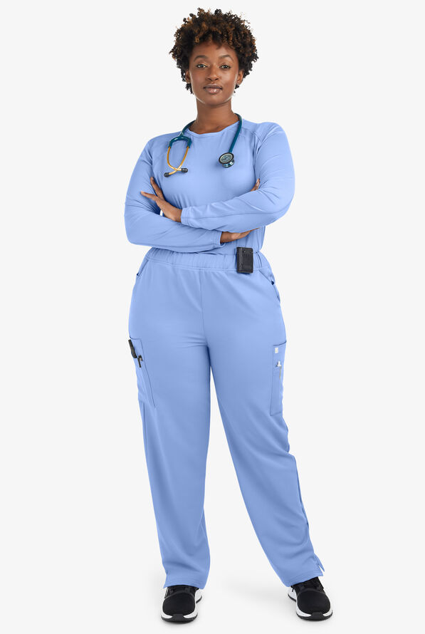 Camiseta médica ReSurge Jade con mangas largas para mujer - Ceil Blue - 6